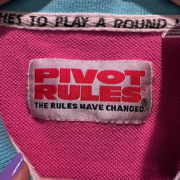 Vintage Pivot Rules Turquoise Women's Golf Polo Sz Medium - Picture 3 of 8